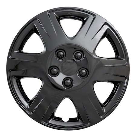 Coast2Coast 15", 6 Spoke, Gloss Black, Plastic, Set Of 4, Spring Steel Clip IWC42215BLK